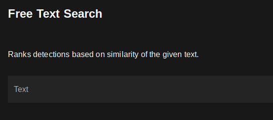 Free text search